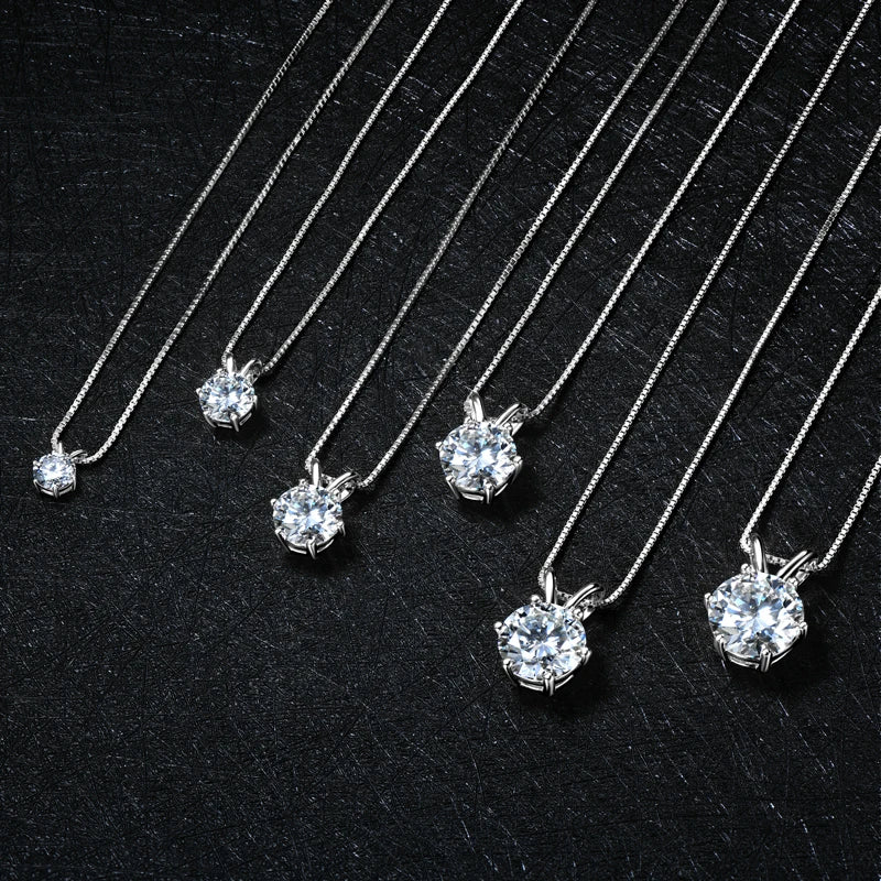 S925 Sterling Silver Solitaire Necklace Chains For Women Jewellry Gifts