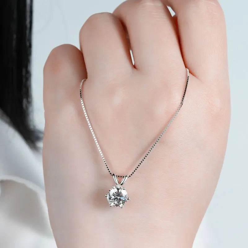 S925 Sterling Silver Solitaire Necklace Chains For Women Jewellry Gifts
