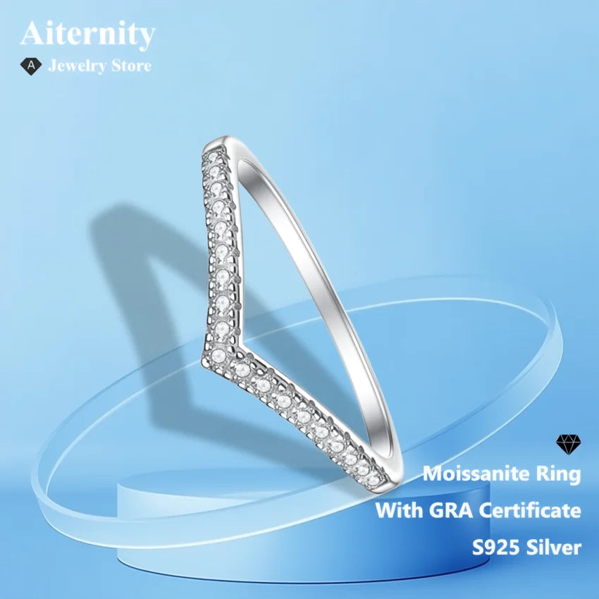 Moissanite Ring 925 Sterling Sliver With GRA Certificate Eternity Band Wedding Engagement Rings For Women And Men