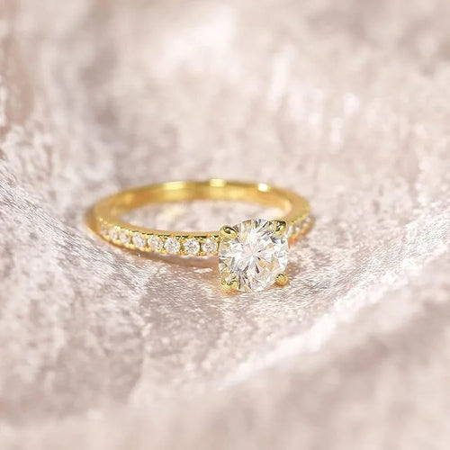 14K Gold Filled Engagement Rings For Women Wedding Party Jewelry Gift