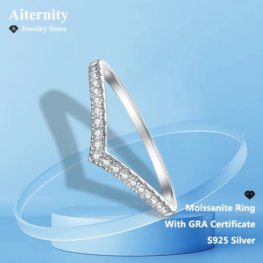 Moissanite Ring 925 Sterling Sliver With GRA Certificate Eternity Band Wedding Engagement Rings For Women And Men