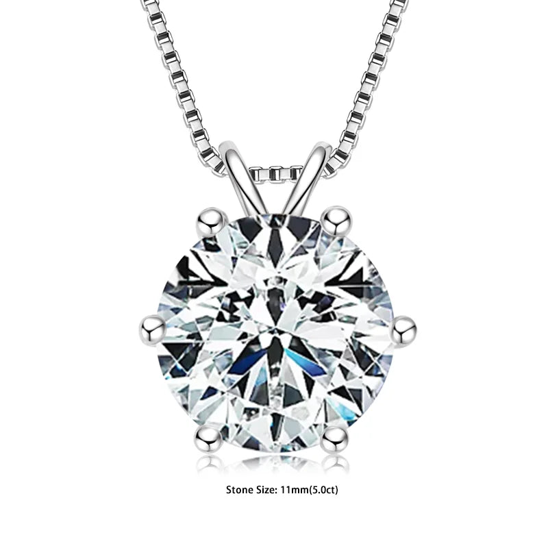 S925 Sterling Silver Solitaire Necklace Chains For Women Jewellry Gifts