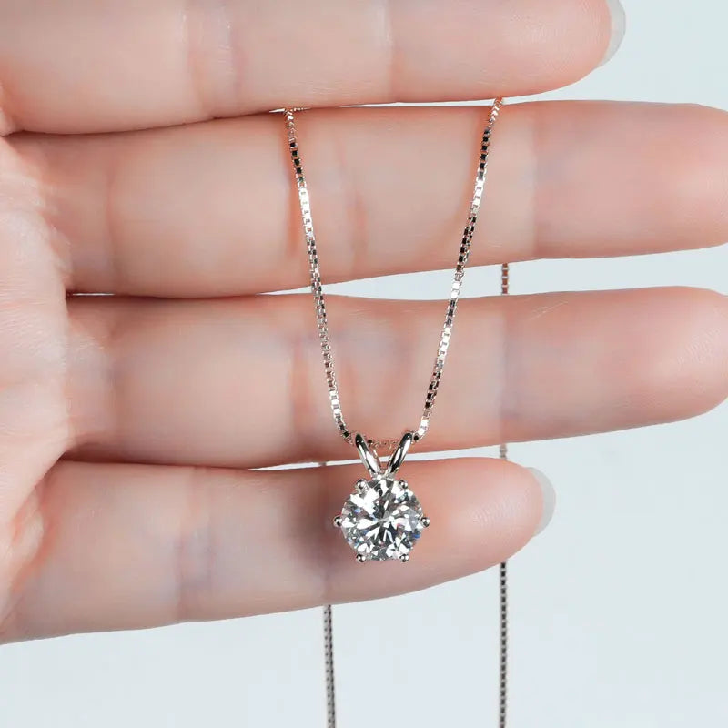 S925 Sterling Silver Solitaire Necklace Chains For Women Jewellry Gifts